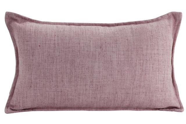 Linen Lumbar Cushion, Blush 30cm x 50cm