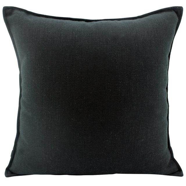 Linen Black Cushion 45x45