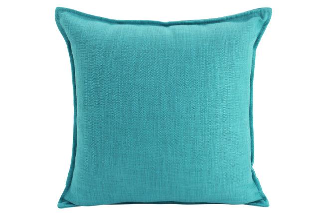 Linen Euro Cushion, Turquoise 55cm x 55cm