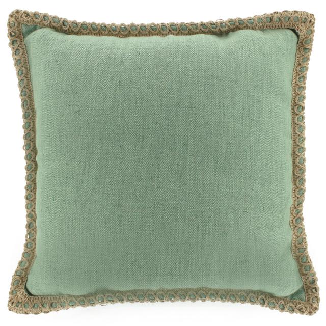 Jute & Linen Scatter Cushion, Sage 50cm x 50cm