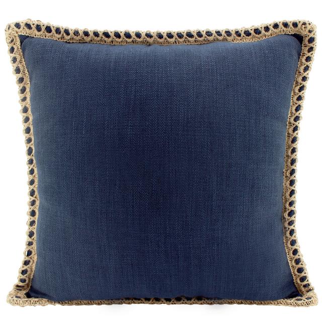 Jute & Linen Scatter Cushion, Navy 50cm x 50cm