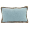 Jute & Linen Lumbar Cushion, Sky Blue 50cm x 30cm