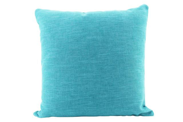 Euro Linen Cushion, Turquoise 55cm x 55cm