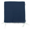 UV & Water Resistant Chair Pad, Navy & White Piping