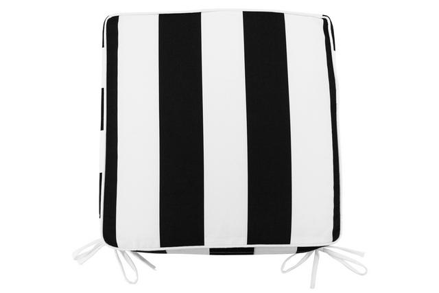 Stripe Indoor / Outdoor Seat Pad, Black 42cm x 42cm