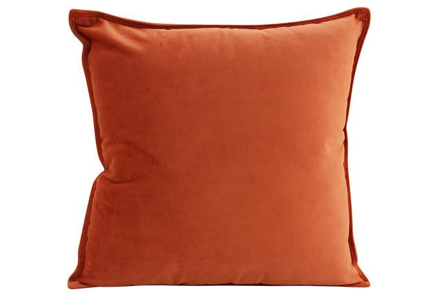 Velvet Cushion Burnt Orange 45x45