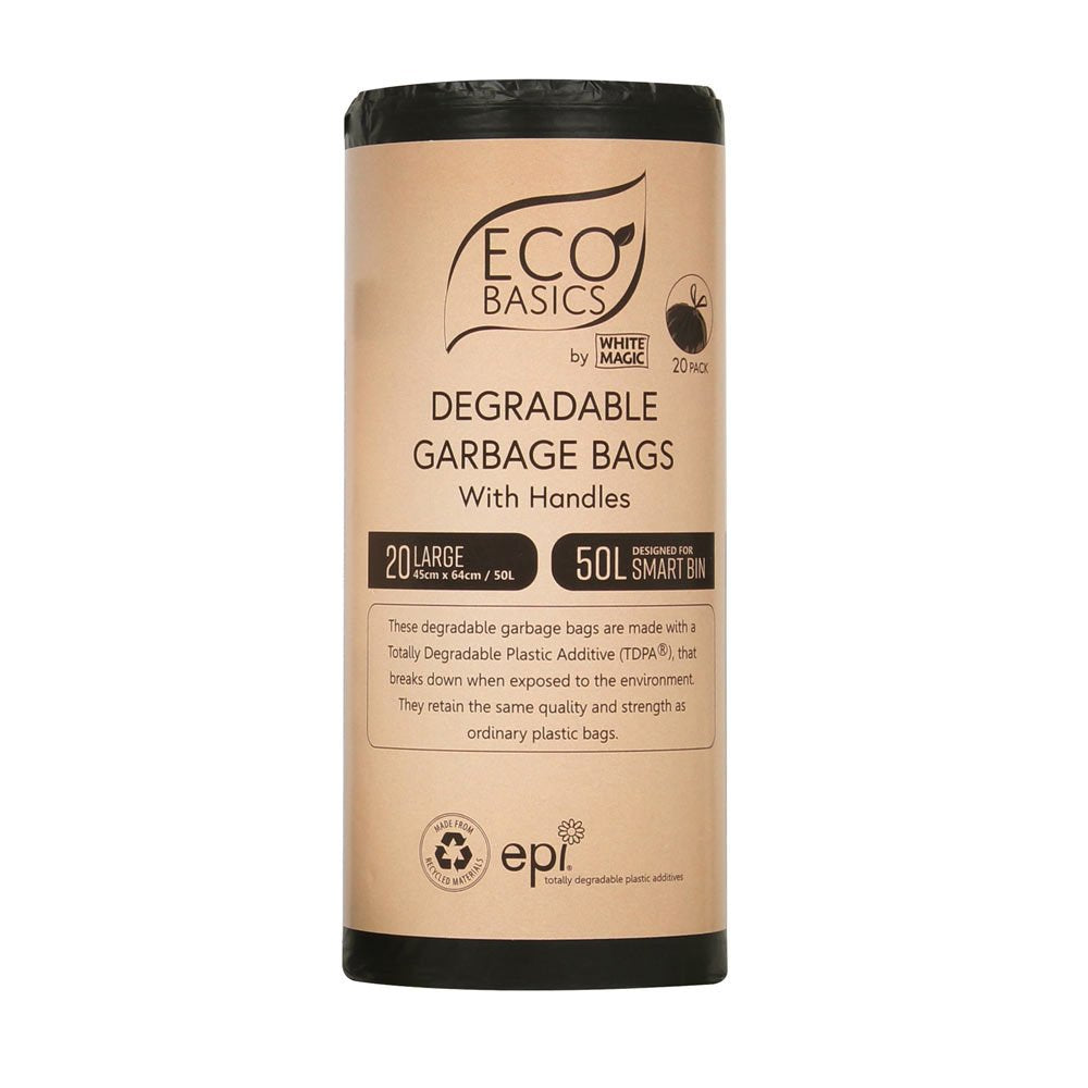 Eco Basics Degradable Garbage Bags Large 50L/20 Pack - 64 x 83cm