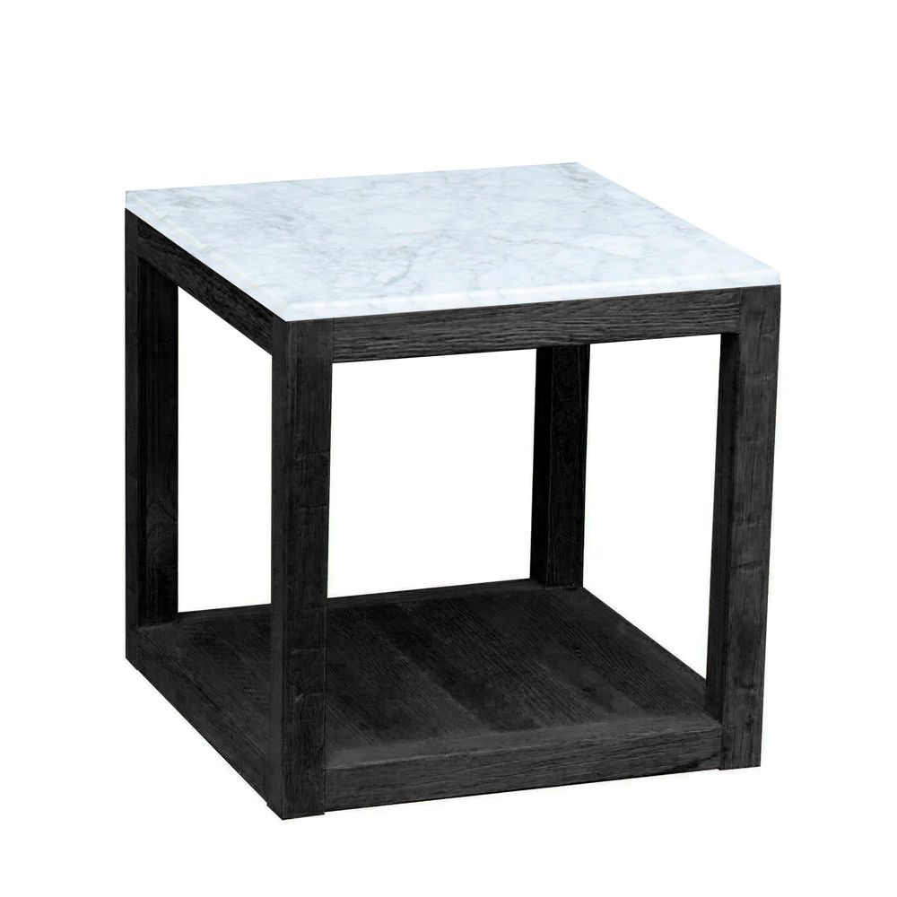 Denver Black Oak & Marble Side Table