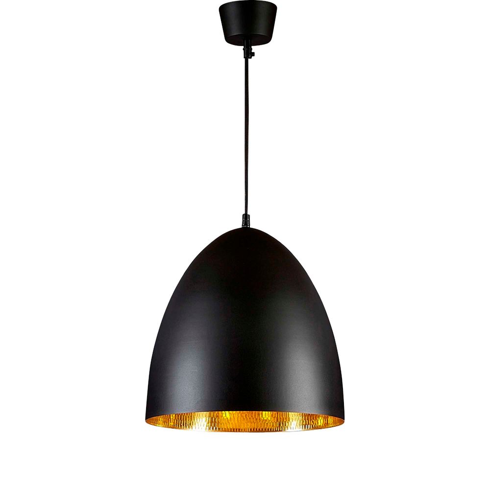 Egg Ceiling Pendant Black & Brass