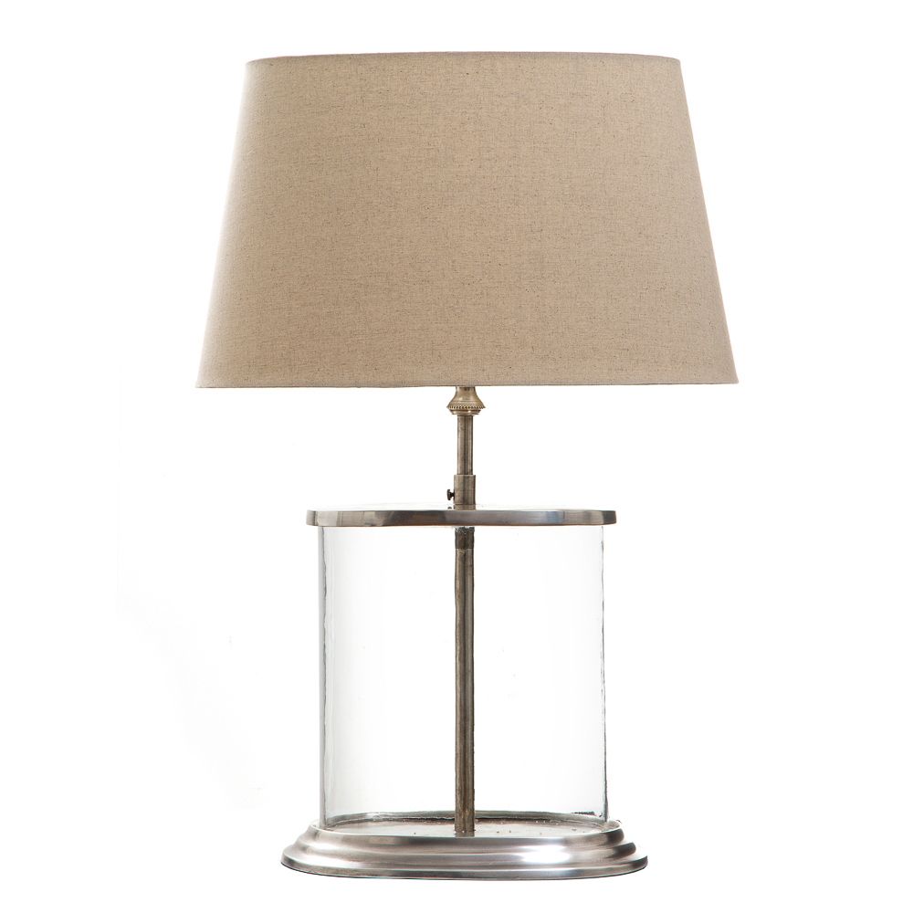 Seapoint Table Lamp Base Glass & Antique Silver