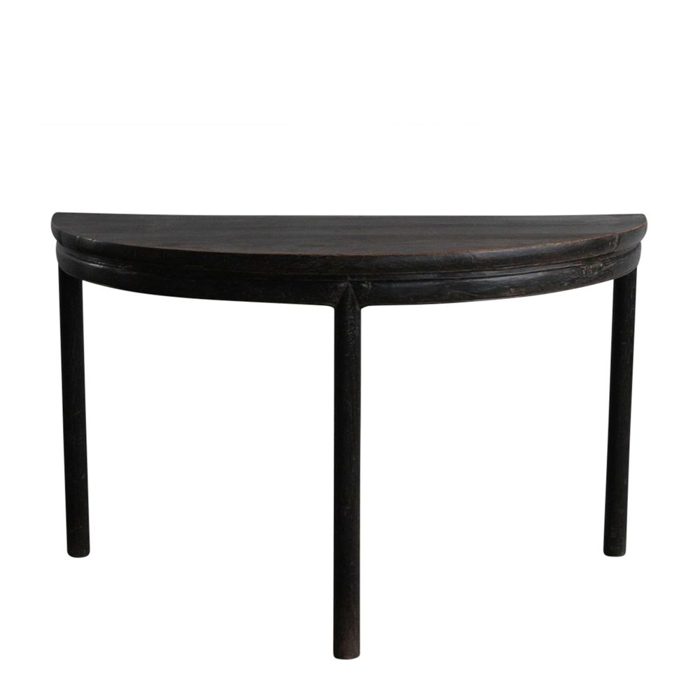 Shanxi Elm 150 Year Antique Wooden Half Moon Table