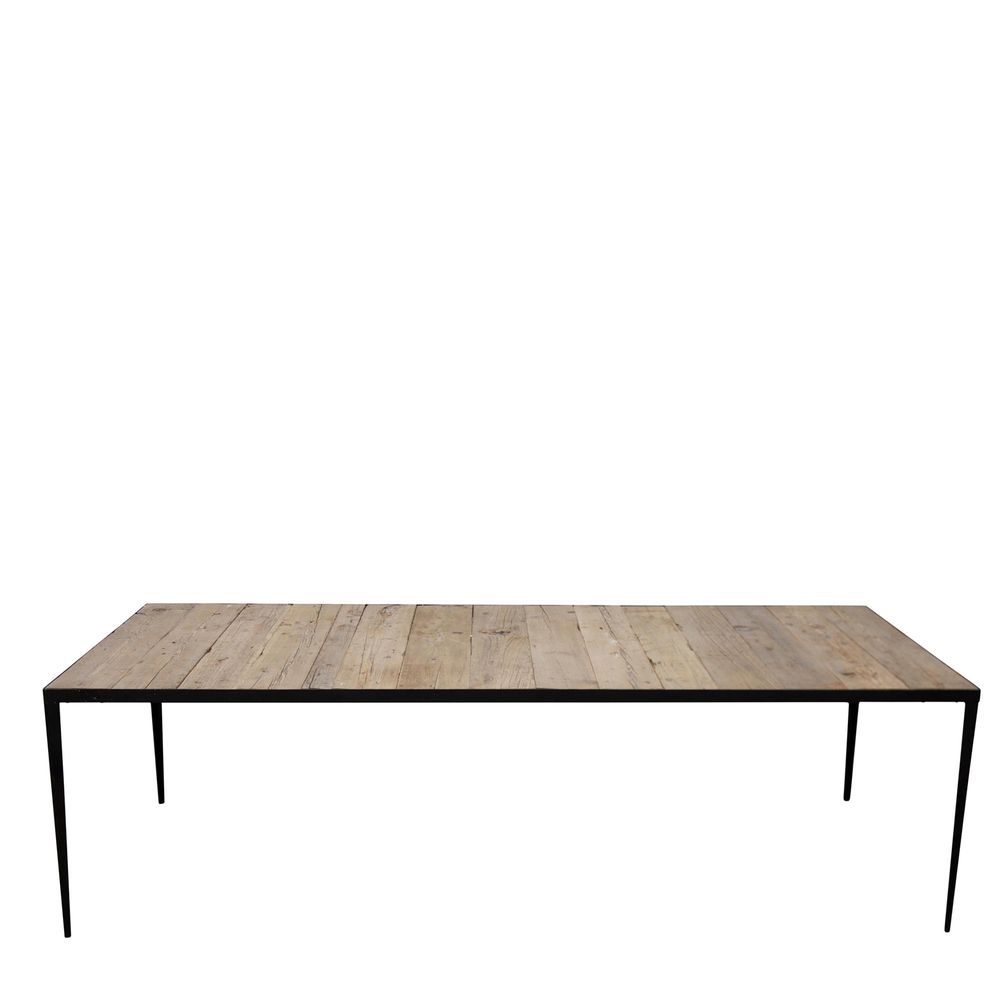 Sianna Wooden Metal Rectangle Dining Table