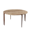Sianna Wooden Metal Two Half Moon Round Dining Table