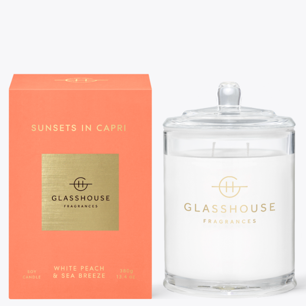 Glasshouse Triple Scented Soy Candle Sunsets in Capri 380g