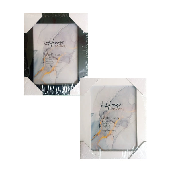 Flat Modern 6x8 Black & White Frame