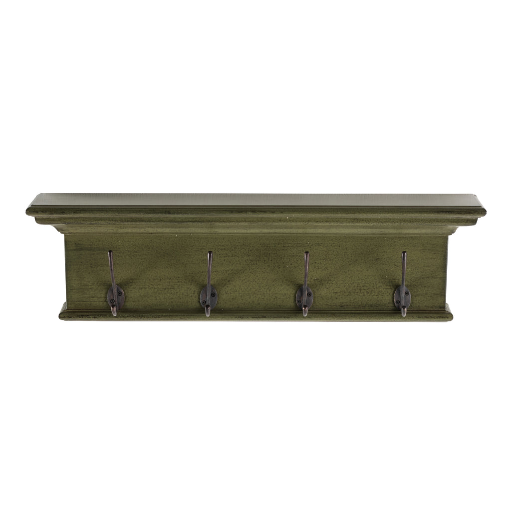 Halifax 4 Hook Coat Rack"Green Black Antique Finish