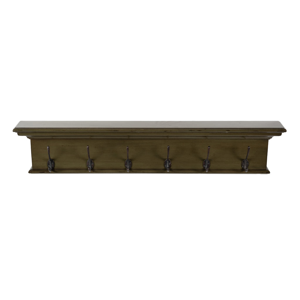 Halifax 6 Hook Coat Rack" Green Black Antique Finish