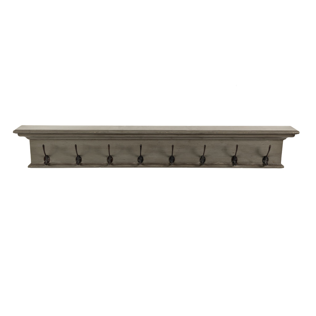 Halifax 8 Hook Coat Rack" Grey Brown Finish