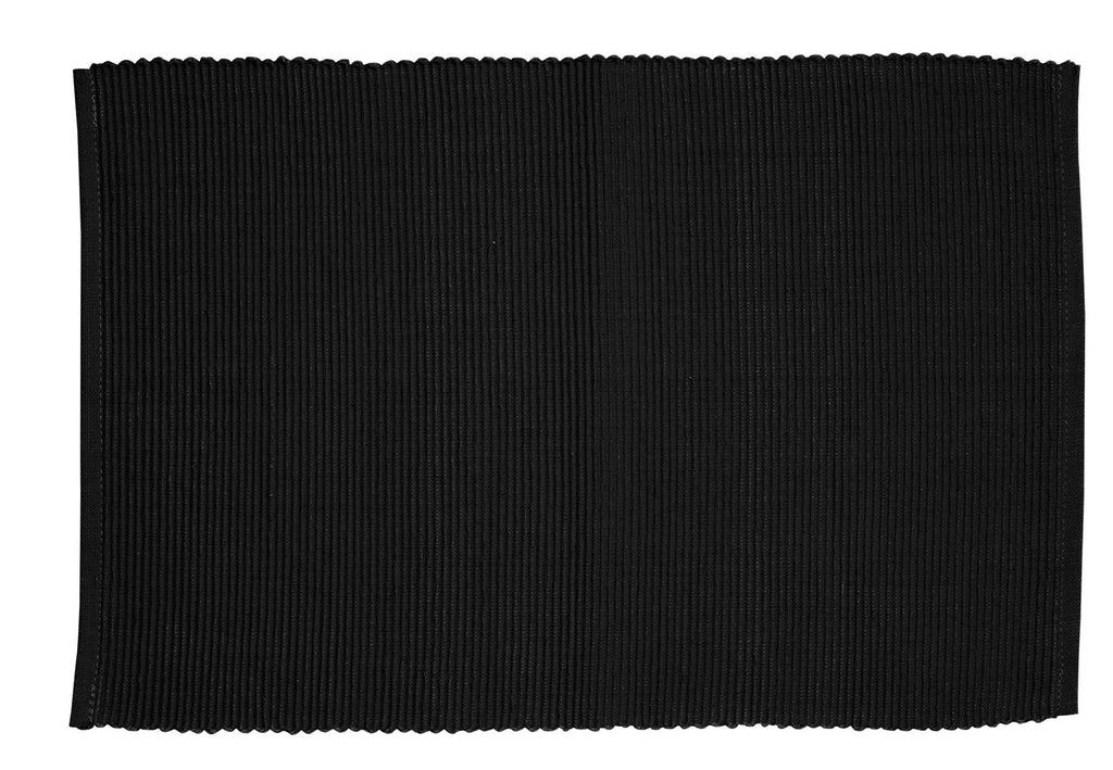 Lollipop Ribbed Placemat - 33 cm x 48 cm (set of 6) in Black