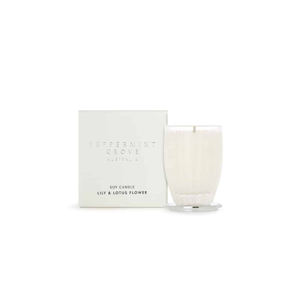 Peppermint Grove Lily & Lotus Flower - Small Soy Candle 60g