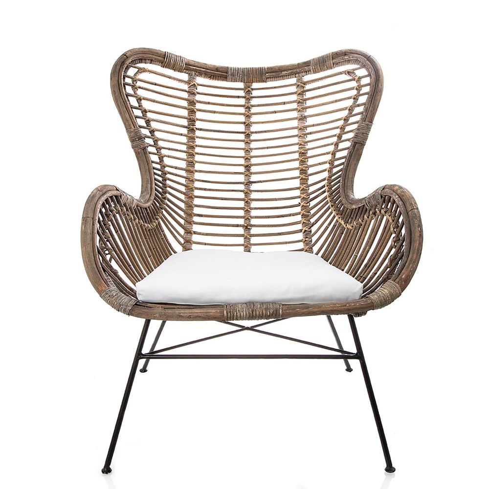 Barcelona Rattan Chair Natural with Cushion