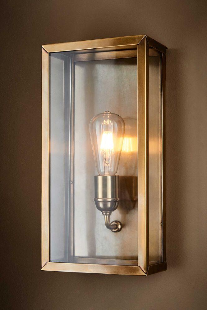 Goodman Outdoor Lantern Wall Lamp In Antique Brass