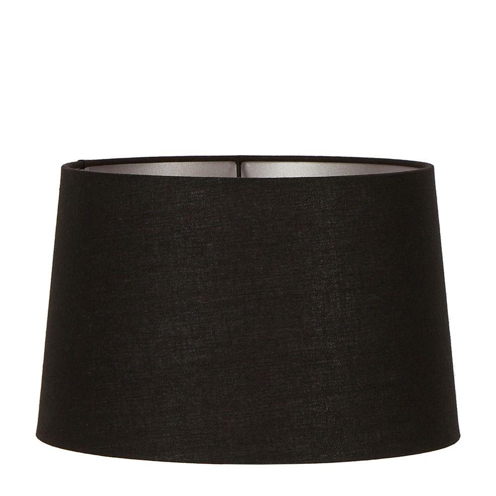 XL Drum Lamp Shade - Black Linen with Silver Lining