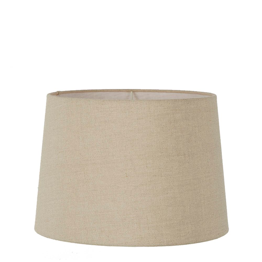 Large Drum Lamp Shade - Dark Natural Linen