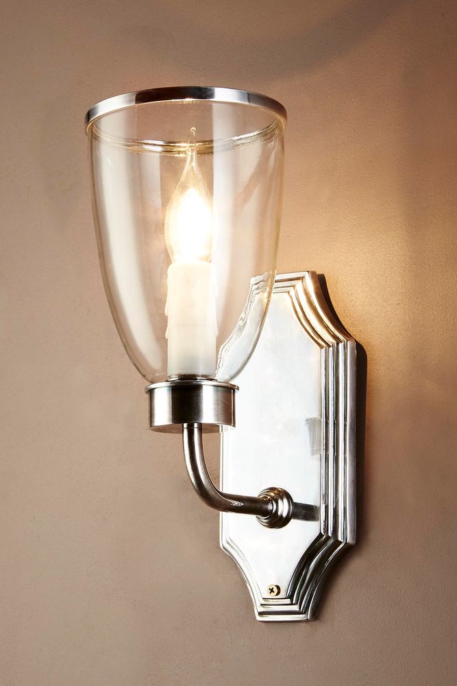 Westbrook Sconce Nickel with Glass Shade