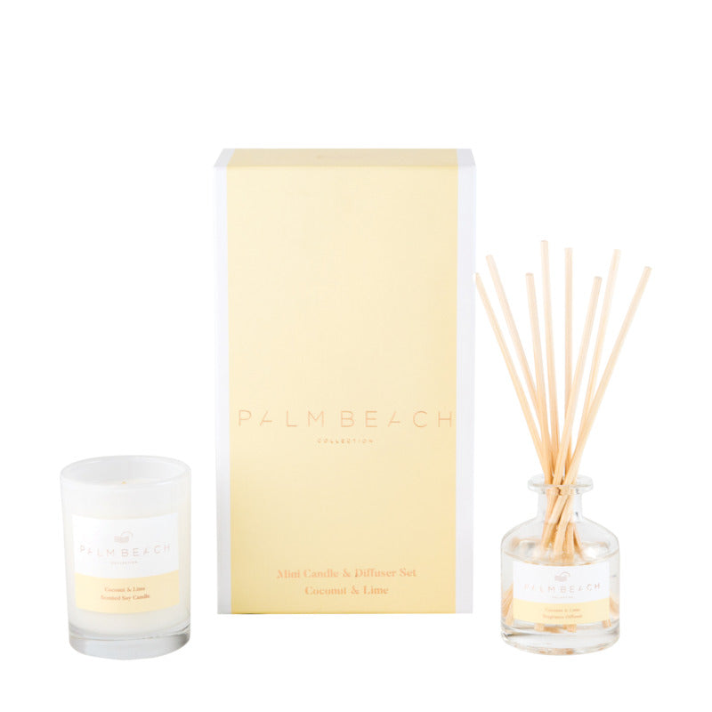 Palm Beach Coconut & Lime Mini Candle 90g & Diffuser 50ml Gift Pack