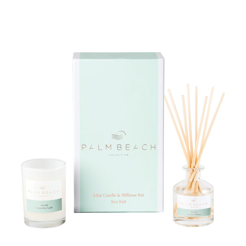 Palm Beach Sea Salt Mini Candle 90g & Diffuser 50ml Gift Pack