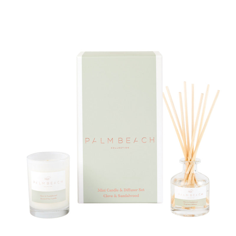 Palm Beach Clove & Sandalwood Mini Candle 90 g & Diffuser 50ml Gift Pack