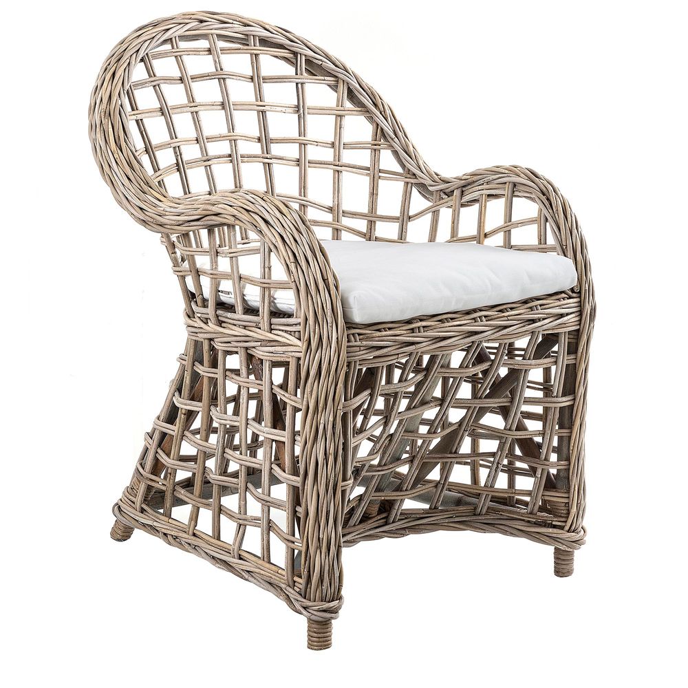 Mauritius Wicker Arm Chair & Cushion