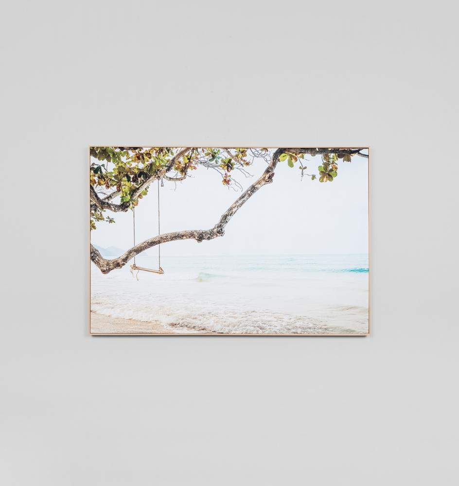 A Swing By The Ocean Framed Canvas 150 x 100cm