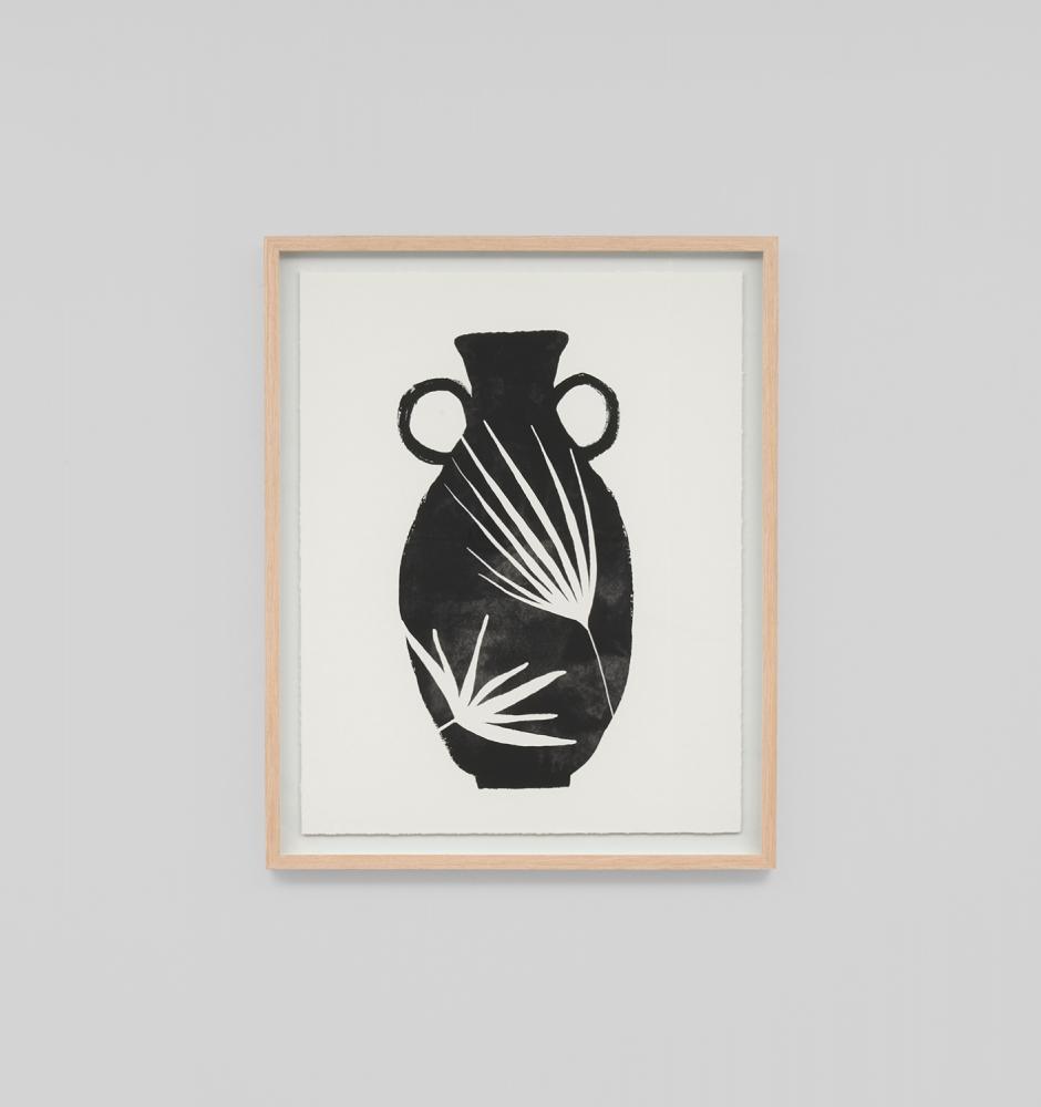 Patterned Vase Noir 2 Framed Print 64 x 79cm