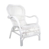 Classic Rattan Single Armchair White