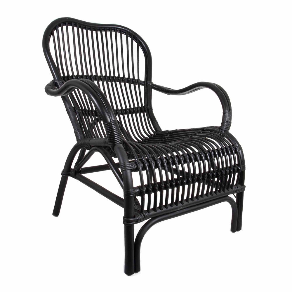 Classic Rattan Single Armchair Black