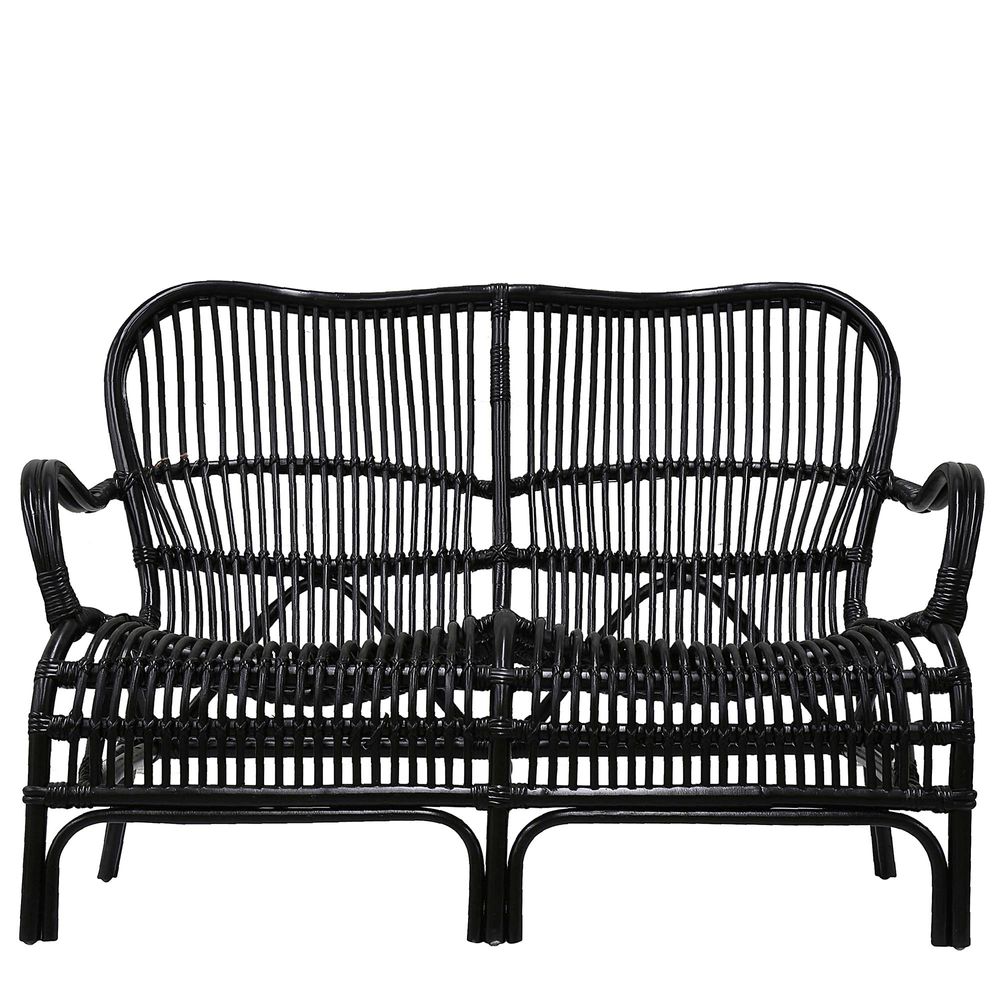 Rattan Two Seater Black